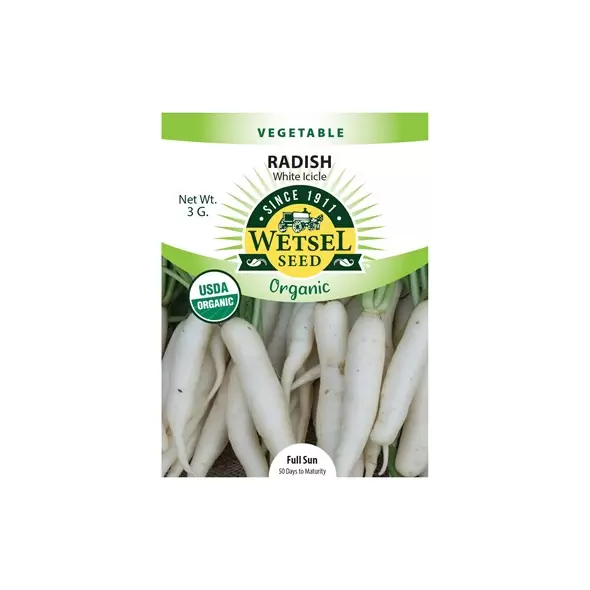 Organic White Icicle Radish - 3 Gram