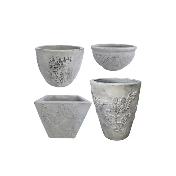 MCarr 26PC Fern Planter Plt Antique White Wash