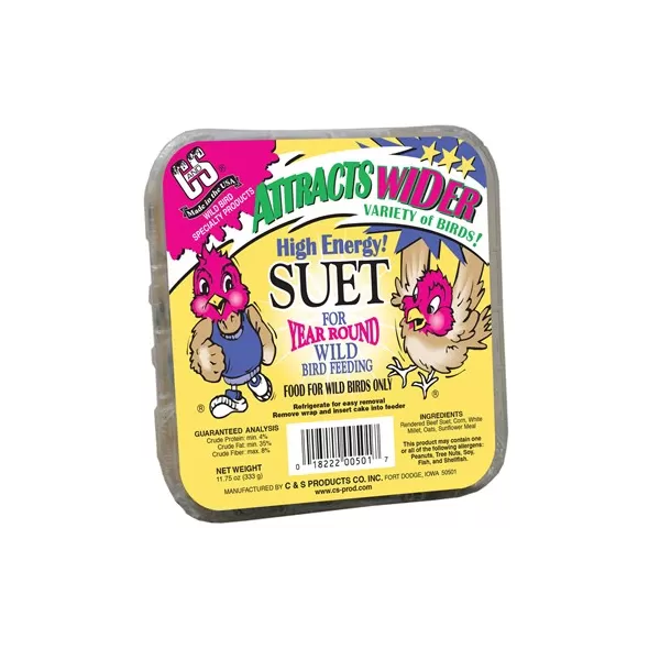 C&S 11.75oz High Energy Suet Cake Regular Label