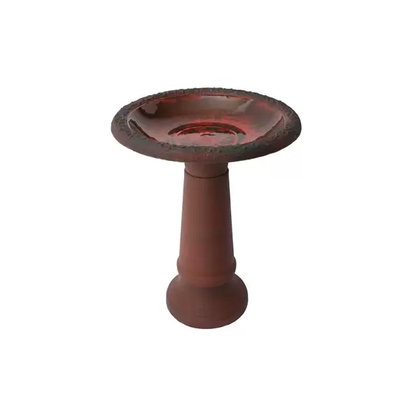 Algreen 20"x20"x20" Plastic/ Stone Composite Birdbath Red