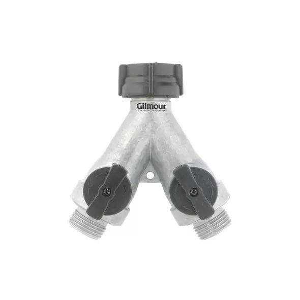 Gilmour Zinc Dual Y w Shut Off Valves