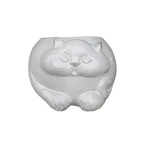 MCarr 13.4" Cat Planter White