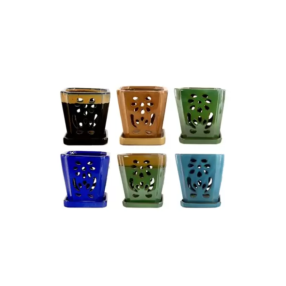 MCarr 6PC 8" Tall Floral Orchid Pot Mixed Asst