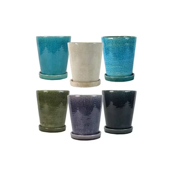 MCarr 18PC Tall Round Pot Set W/Sau Mix Colors