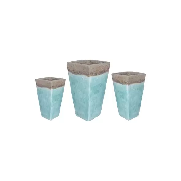 MCarr 15pc Tall Smooth Planter Pallet Volcanic Milky Blue