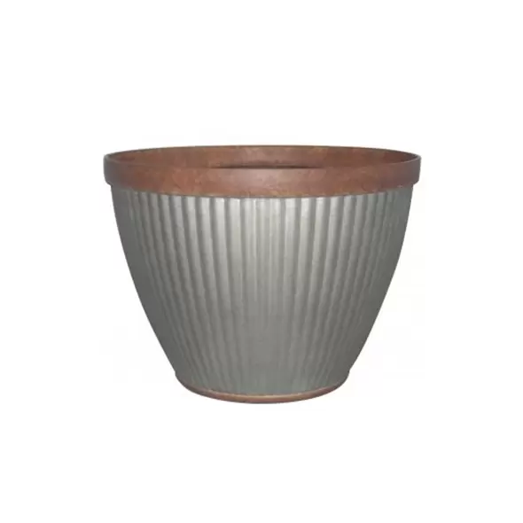 Southern Patio 15" Westlake Round Planter Rustic Galvanized