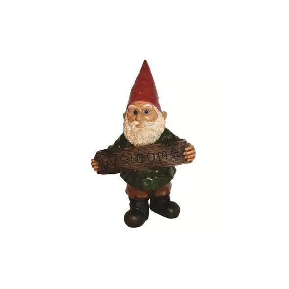 MCarr Welcome Gnome Resin Statue