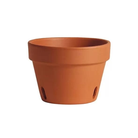 Deroma 8.3" Orchid Pot Terra Cotta Clay Case Pack