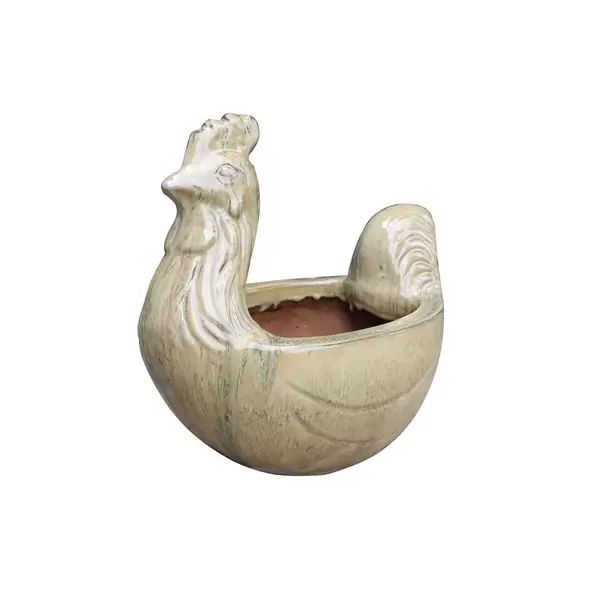 MCarr 16" Chicken Planter Falling Cream