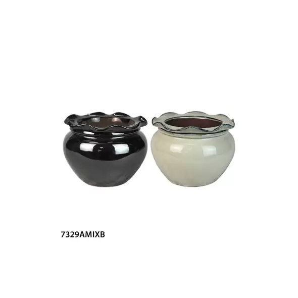MCarr 4pc Self Watering Scallop Pot Mixed Asst