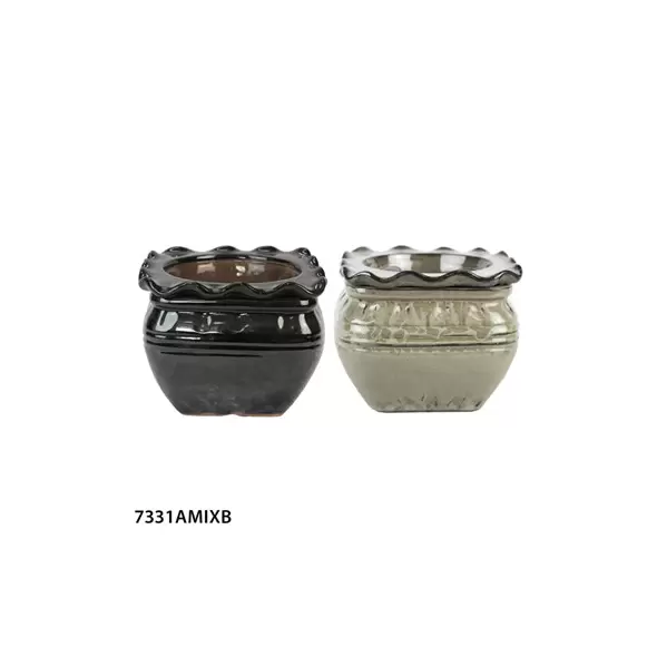 MCarr 4PC 7.5" Self Water Scallop Pot Mixed Asst