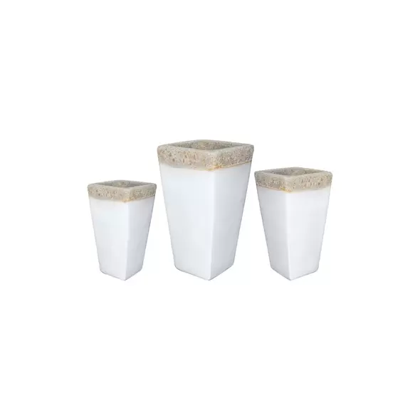 MCarr 15pc Tall Smooth Planter Pallet Volcanic White