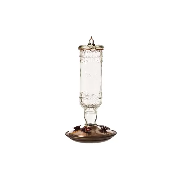 Perky Pet 10oz Clear Hummingbird Antique Bottle Feeder