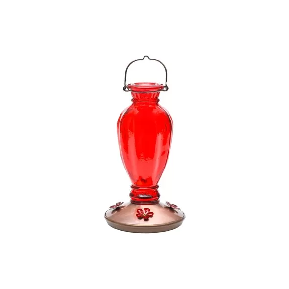 Perky Pet 18oz Daisy Vase Red Vintage Hummingbird Feeder