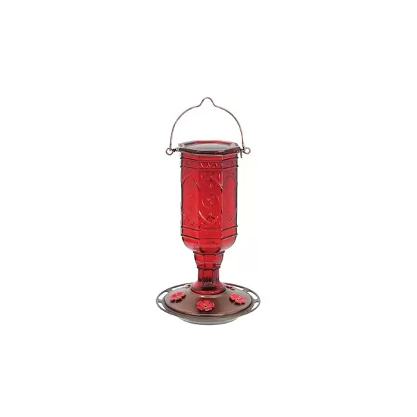 Classic 20oz Red Jewel Glass Hummingbird Feeder 5 Ports