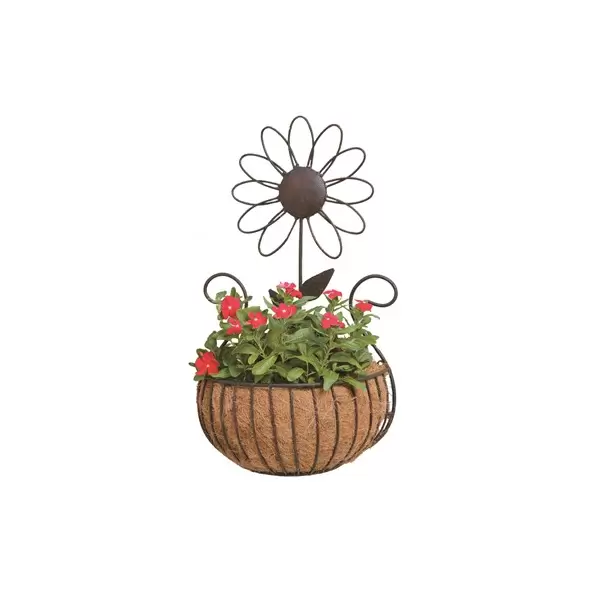 Deer Park Daisy Wall Basket With Coco Liner