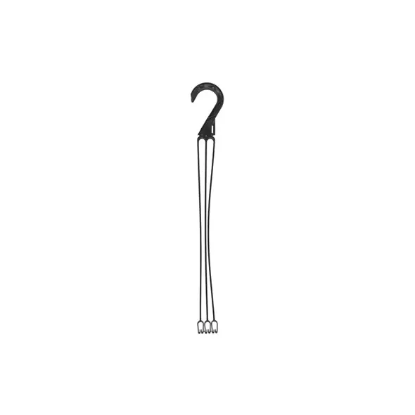 DLN E10L LONG 3 STRAND PLASTIC HANGER BLACK 50/BG 9BG/CS