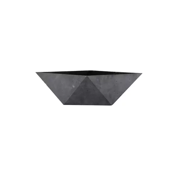 HC 8" Deco Faceted Bowl Faux Concrete