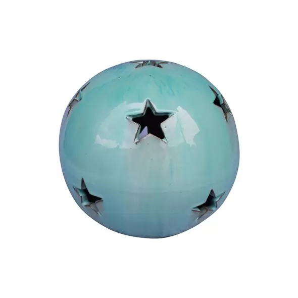 MCarr 12" Sphere W/Stars Milky Blue