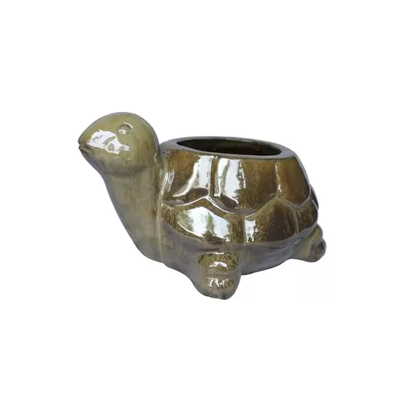 MCarr 13.4" Turtle Planter Brown Cream