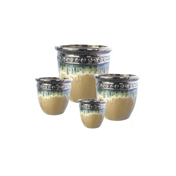 MCarr 16PC Round Pltr Plt Gold On Yel Cream