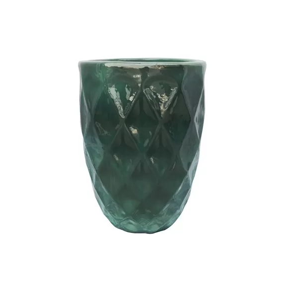 MCarr 10pc Tall Teardrop Round Planter Pallet Glass Green