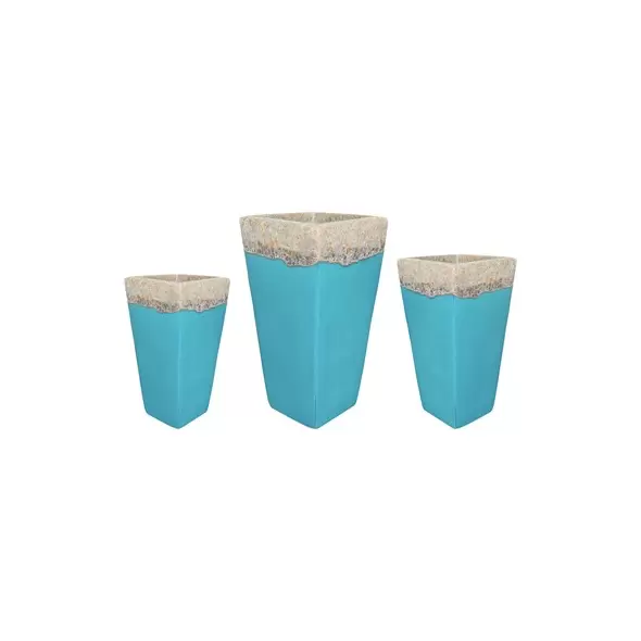 MCarr 15pc Tall Smooth Planter Pallet Volcanic Ultra Marine