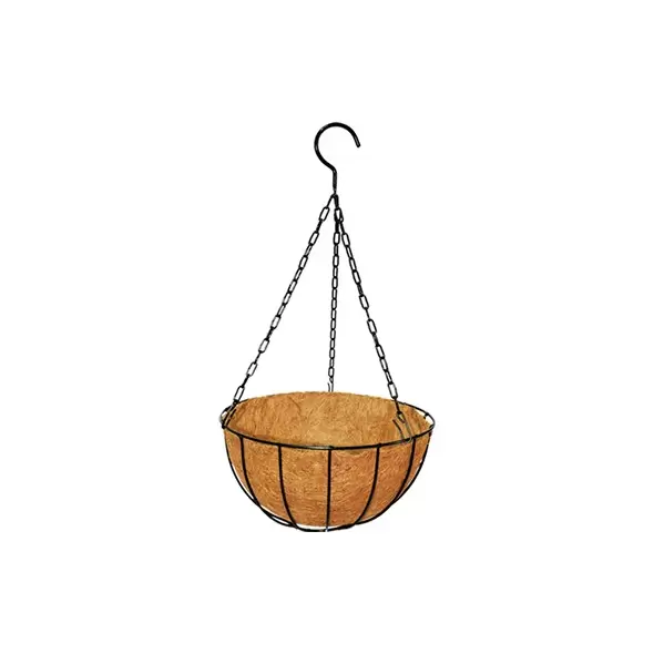 PlantBest 10"/25cm Metal Hanging Basket With Coir Liner