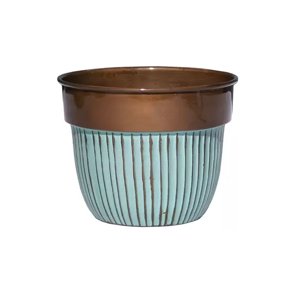 Robert Allen 6" Bella Class Planter Stripes Copper