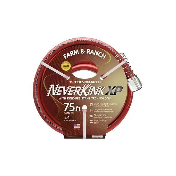 Teknor 3/4"x75' NeverKink XP Farm & Ranch Hose Red