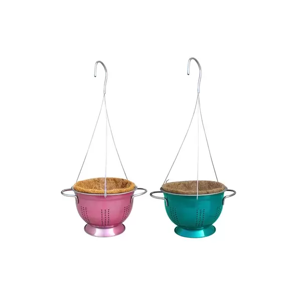 VCS 8" Hanging Colorful Colander Planter w/ Coco Liner
