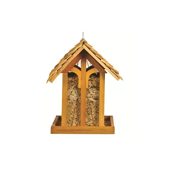 Perky Pet Wood Mountain Chapel Feeder Hang Or Post Mount
