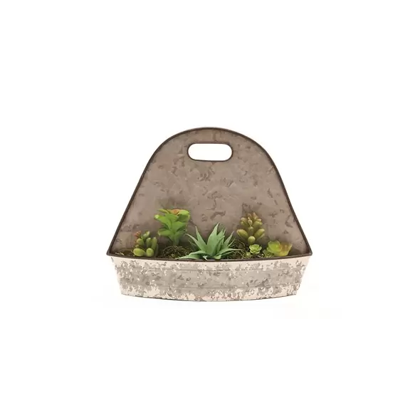 Deer Park Succulent Wall Planter Silver White