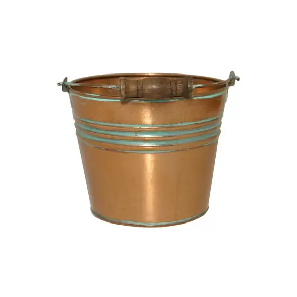Robert Allen 6" Banded Planter w/ Handle Vintage Copper