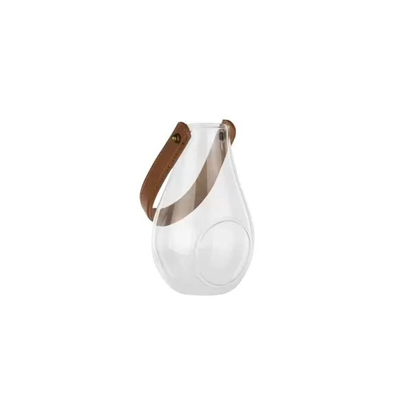 SSI 6.25 "Lantern With Leather Handle Crystal