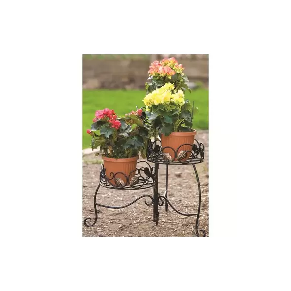 Panacea 3 Tier Folding Plant Stand Scroll & Ivy