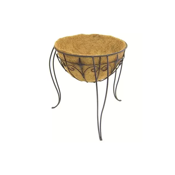 Panacea 16" Plant Stand With Liner & Finial Black
