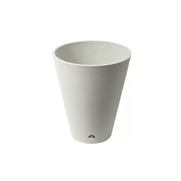 Algreen 18.5" Round Ribbed Planter White