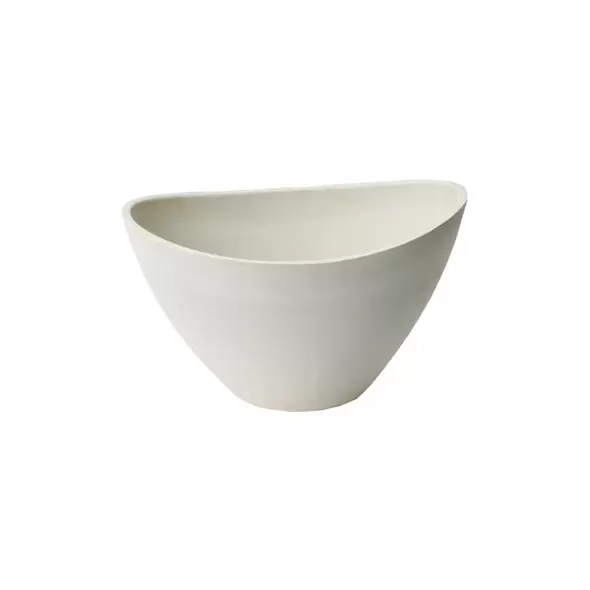 Algreen 16"Dx12"x10"H Wave Bowl Whitestone