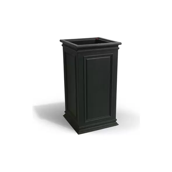Algreen 27" Covington Pillar Self Water Planter Black