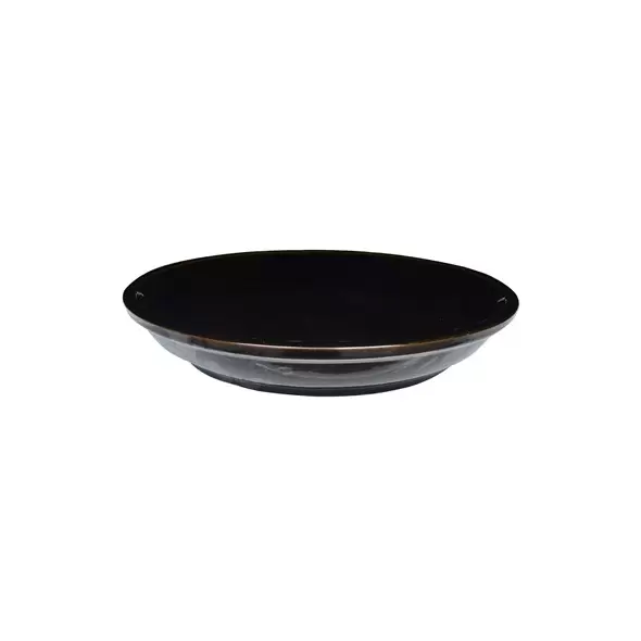 MCarr 11.8" Glazed Flared Round Saucer Glossy Black