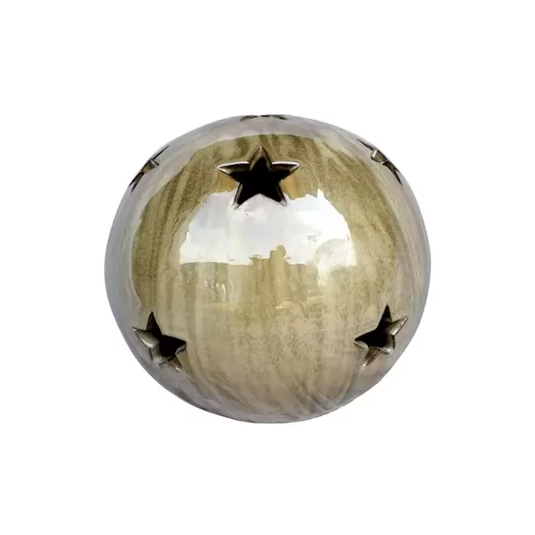 MCarr 12" Sphere W/Stars Brown Cream