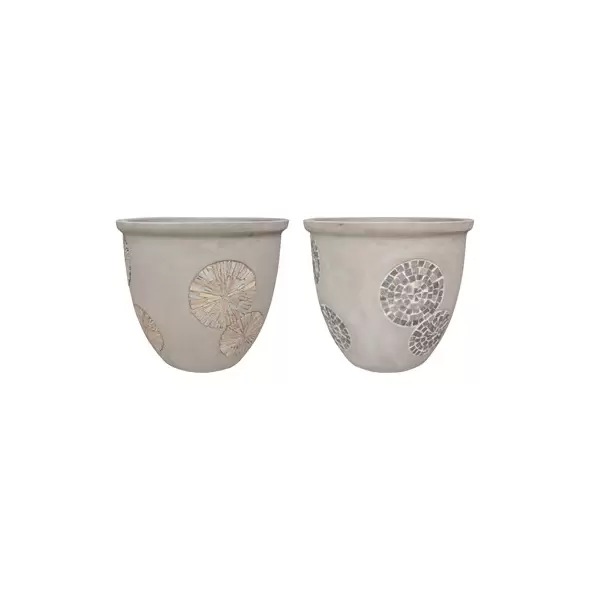 MCarr 24pc Light Cement Mosaic Round Planter Pallet