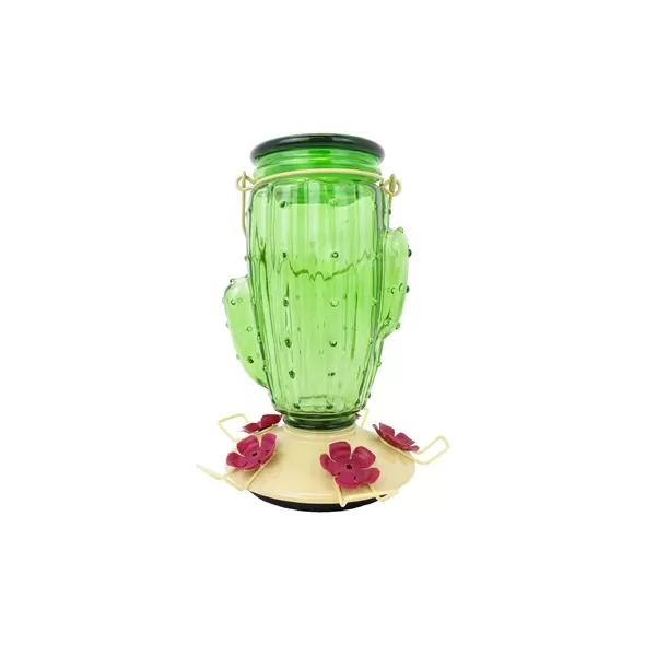 Perky Pet 32oz Cactus Glass Top Fill Hummingbird Feeder