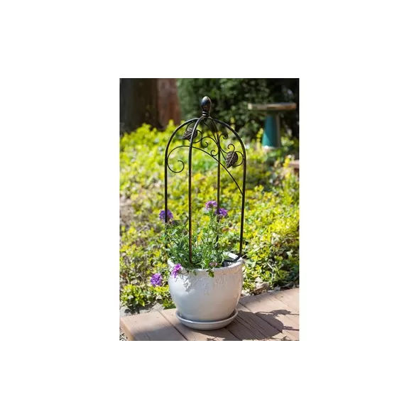 Panacea 24" Trellis Top Scroll & Ivy Pot Topper