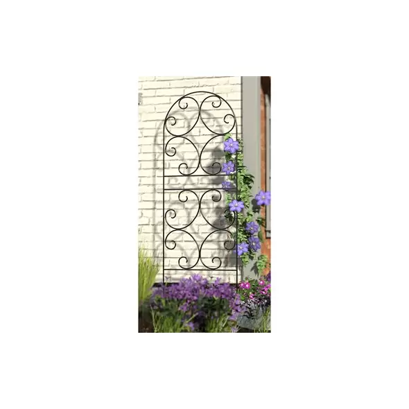 Panacea 72" Scroll Trellis Black