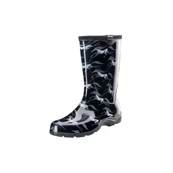 Sloggers Womens Boot w/ Trim Horse Black Size 10