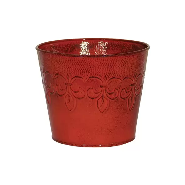 Robert Allen 6" Fleur De Lis Planter Cayenne