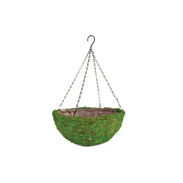 SSI 14" Moss Hanging Basket With Liner Green