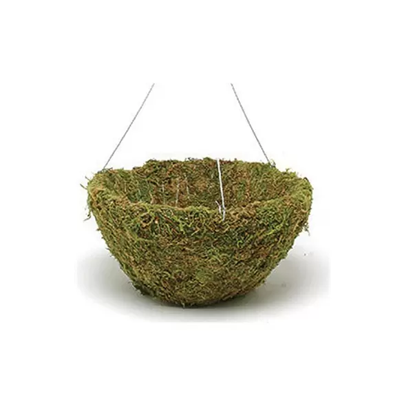 WSP 14" Sphagnum Moss Basket w/ Galv Wire Hangers